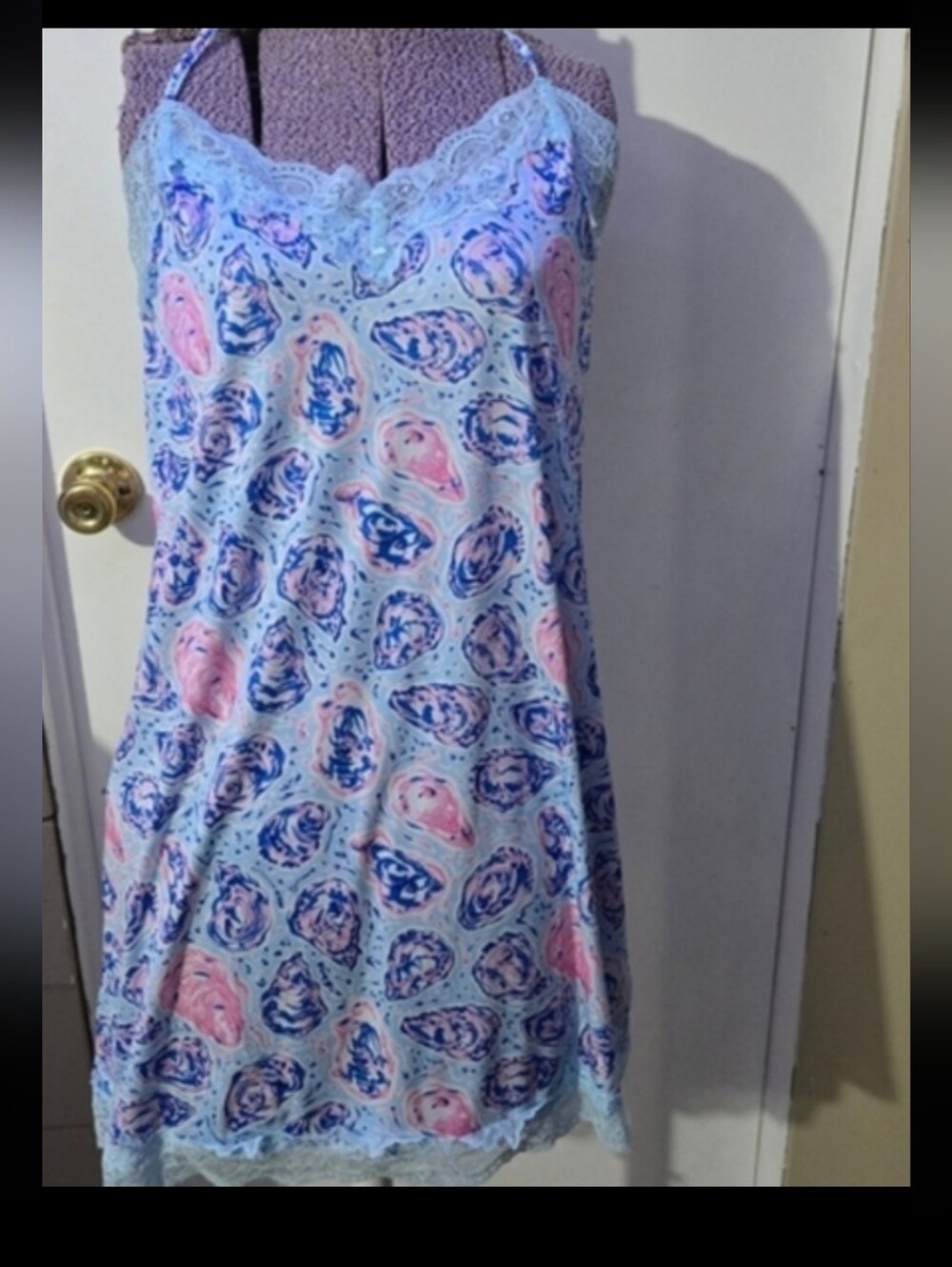 Simply Southern Oyster Beachy Nautical Glam Nightgown Sleepwear Size Small